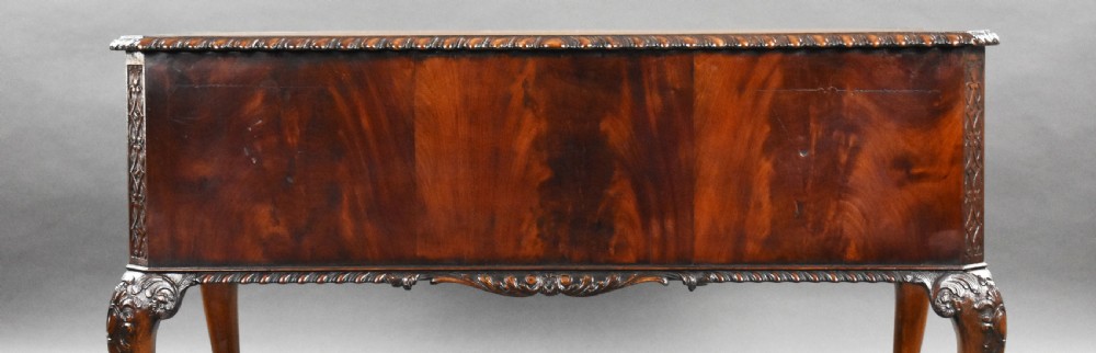 Antique Flame Mahogany Chippendale Style Writing Table View XV