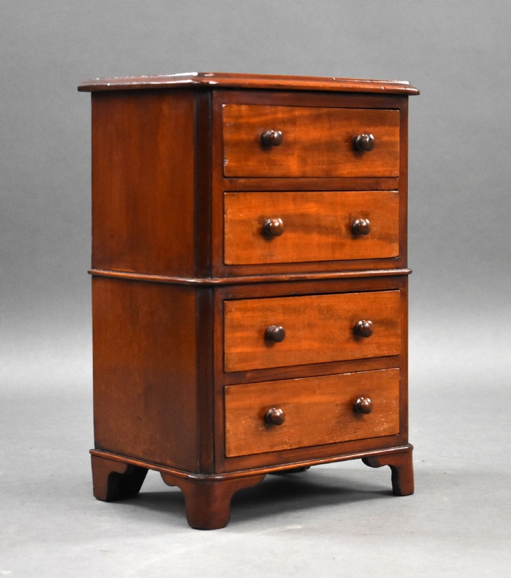Miniature Victorian Mahogany Chest on Chest
