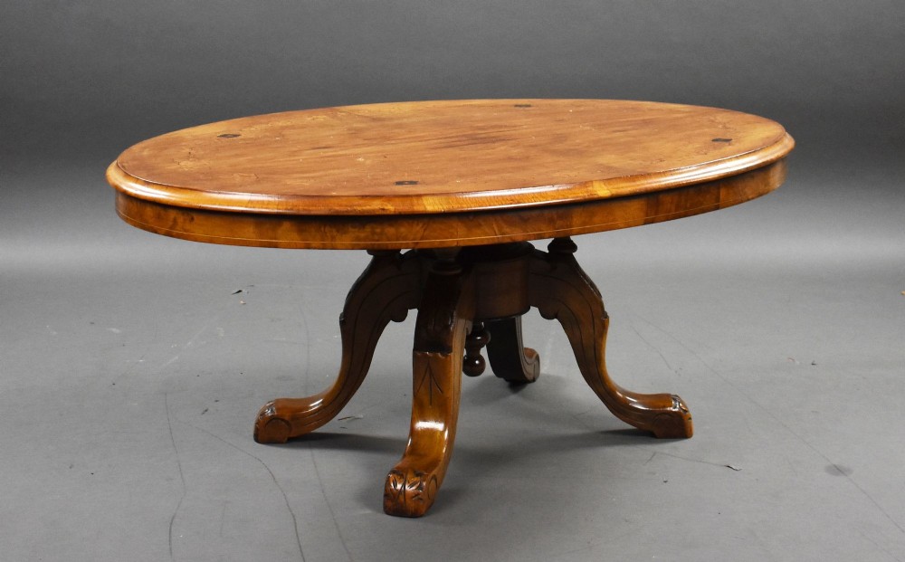 Victorian Walnut Inlaid Coffee Table
