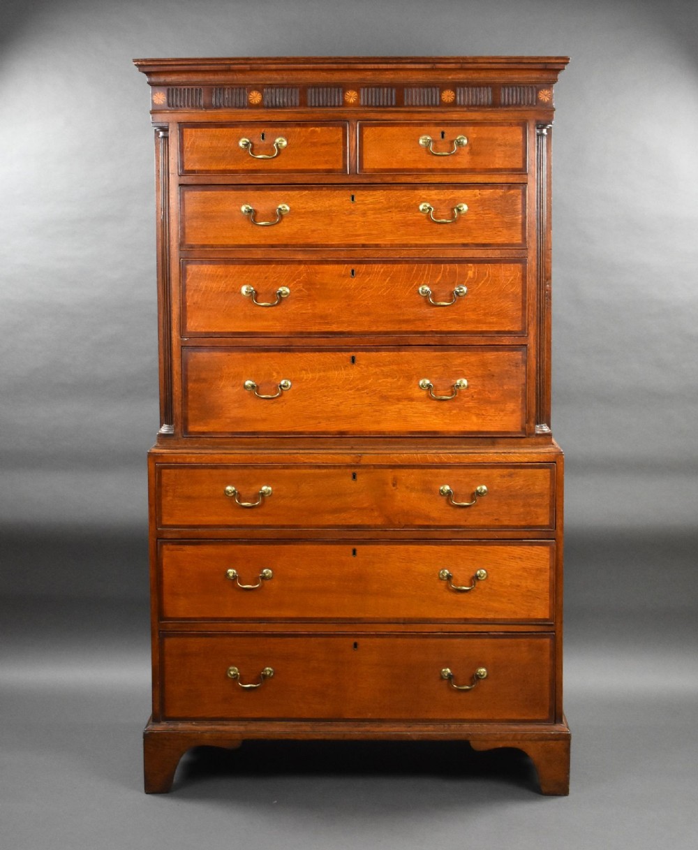 George III Oak Chest on Chest