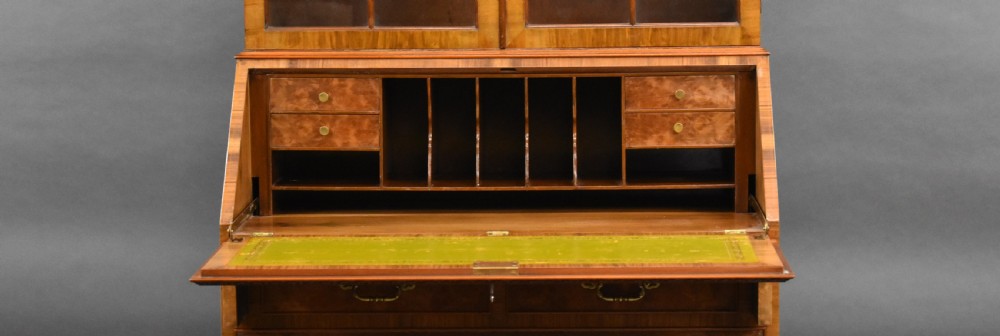 Antique Burr Walnut Bureau Bokcase View VIII
