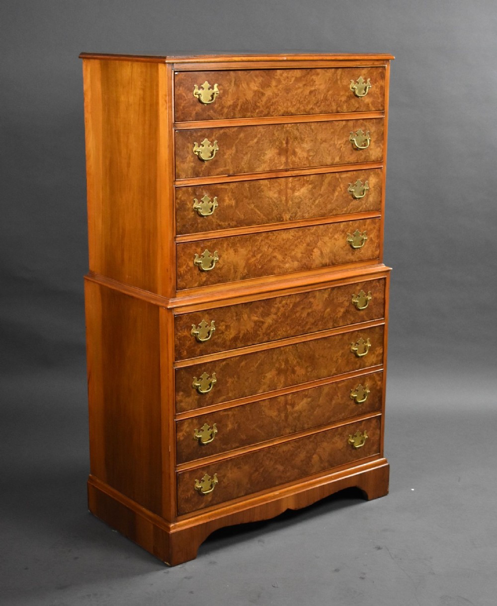 Antique Burr Walnut Chest on Chest
