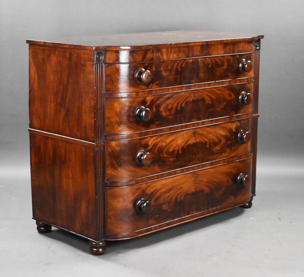 Victorian Flame Mahogany Chest of Drawers