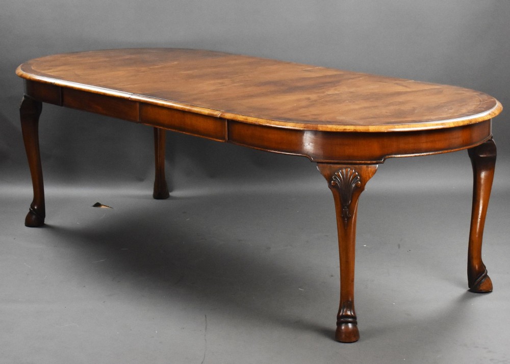 Antique Figured Walnut Dining Table