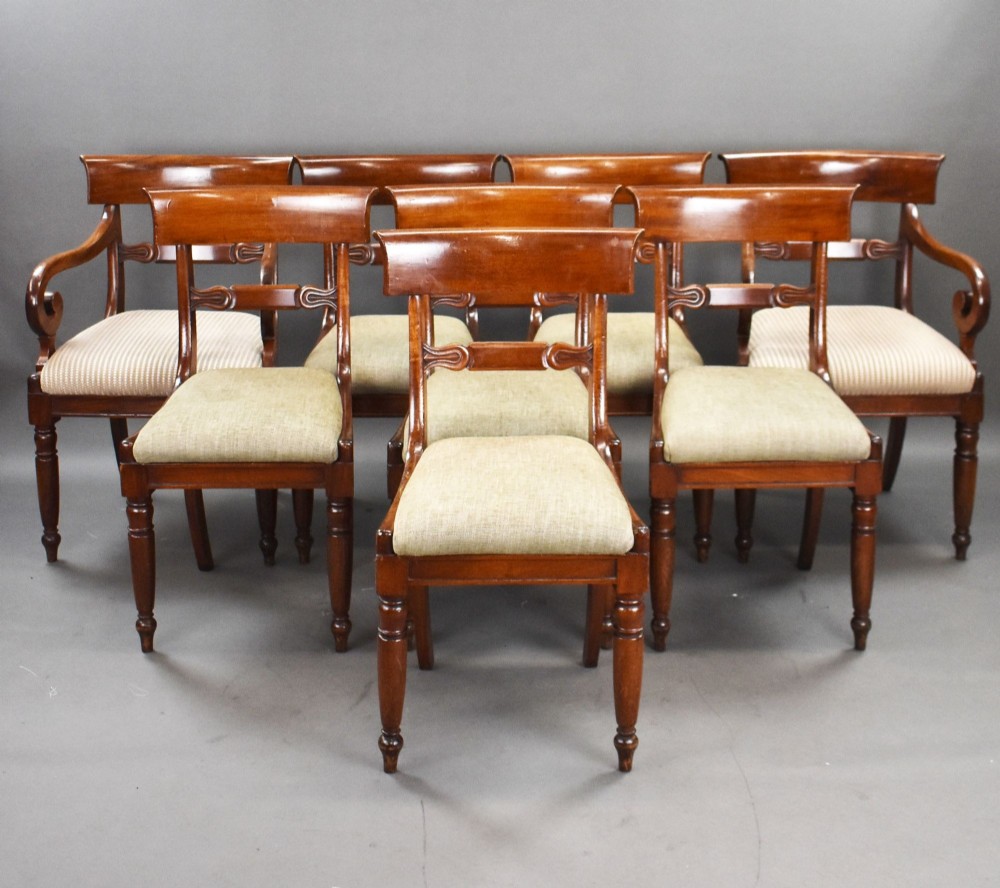 Set of 8 Regency Mahogany Dining Chairs