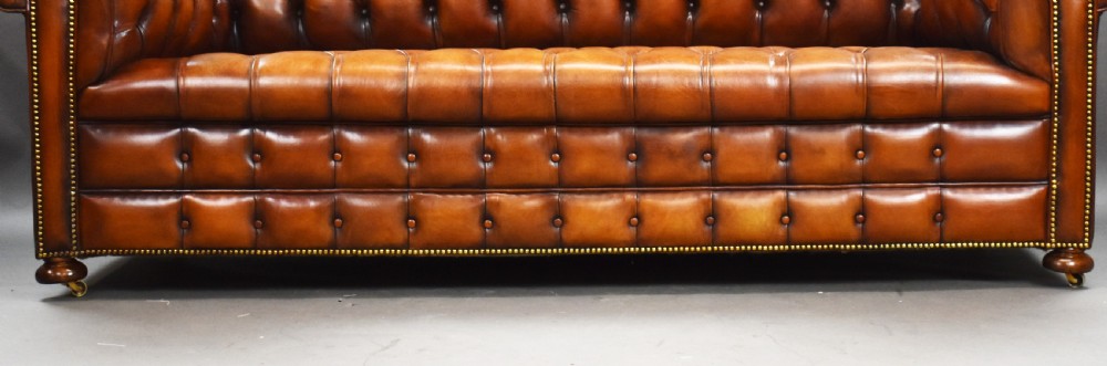 Antique Hand Dyed Leather Chesterfield Sofa View VI