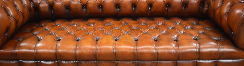 Antique Hand Dyed Leather Chesterfield Sofa View IX