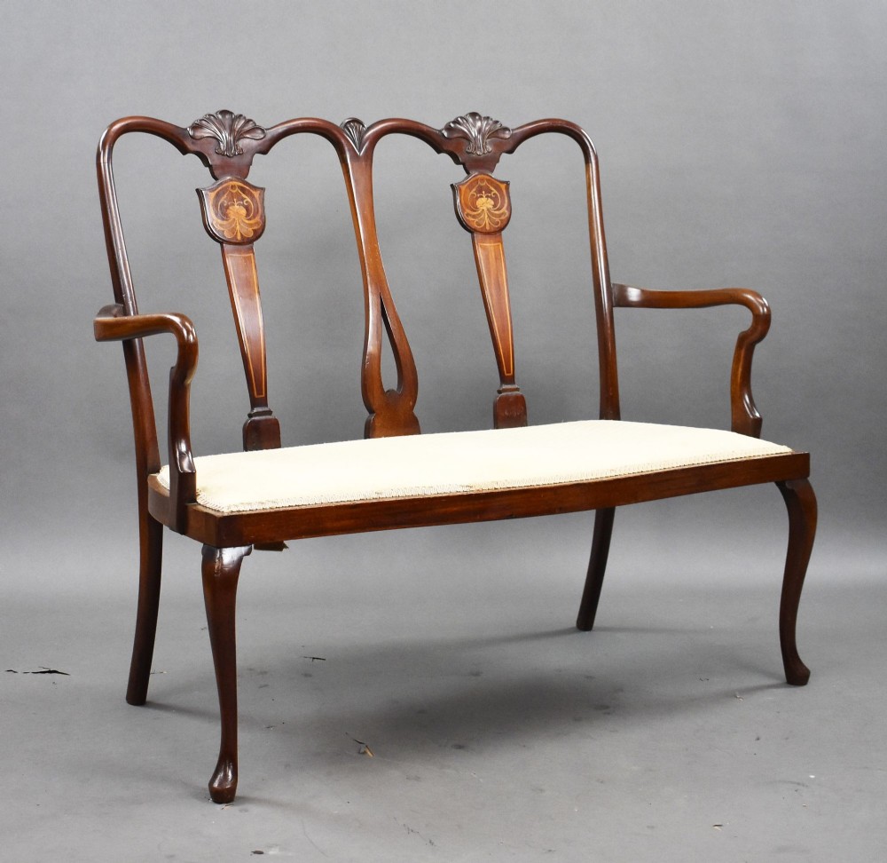 Edwardian Mahogany Chair Back Settee