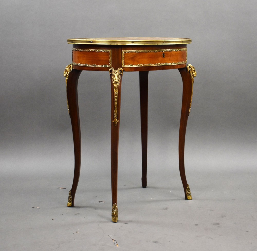19th Century French Mahogany and Inlaid Occasional Table with Ormolu Mounts
