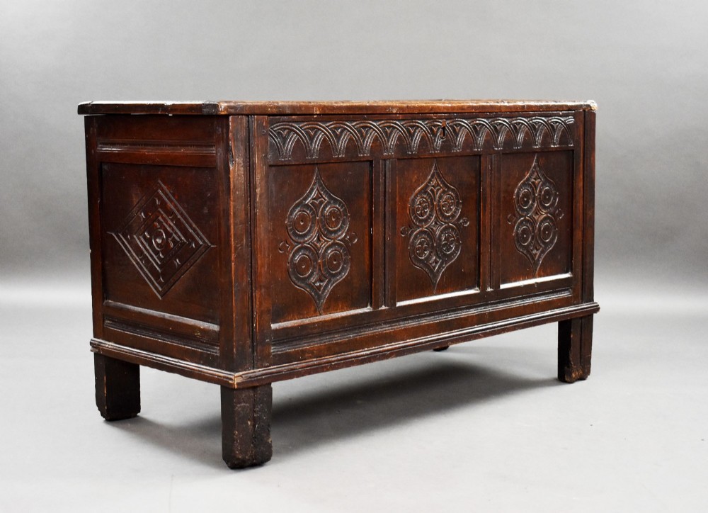 17th Century Carved Oak Coffer