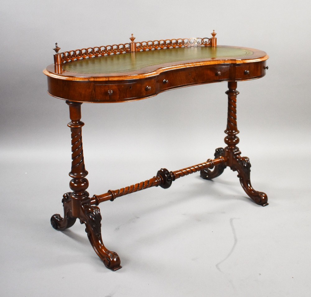 Victorian Rosewood Kidney Shaped Writing Table