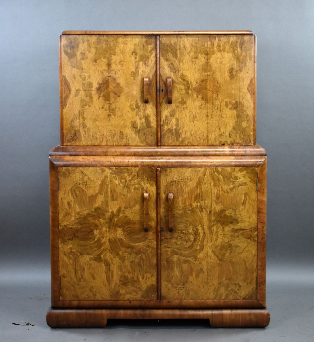 Art Deco Burr Walnut Cocktail Cabinet
