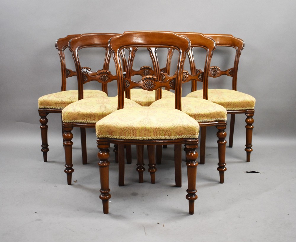 Set of 6 Victorian Mahogany Dining Chairs