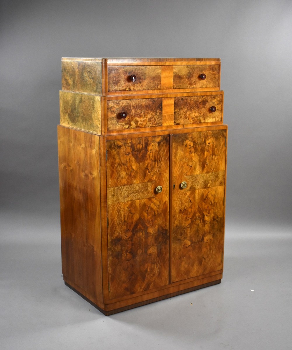 Art Deco Burr Walnut Tallboy