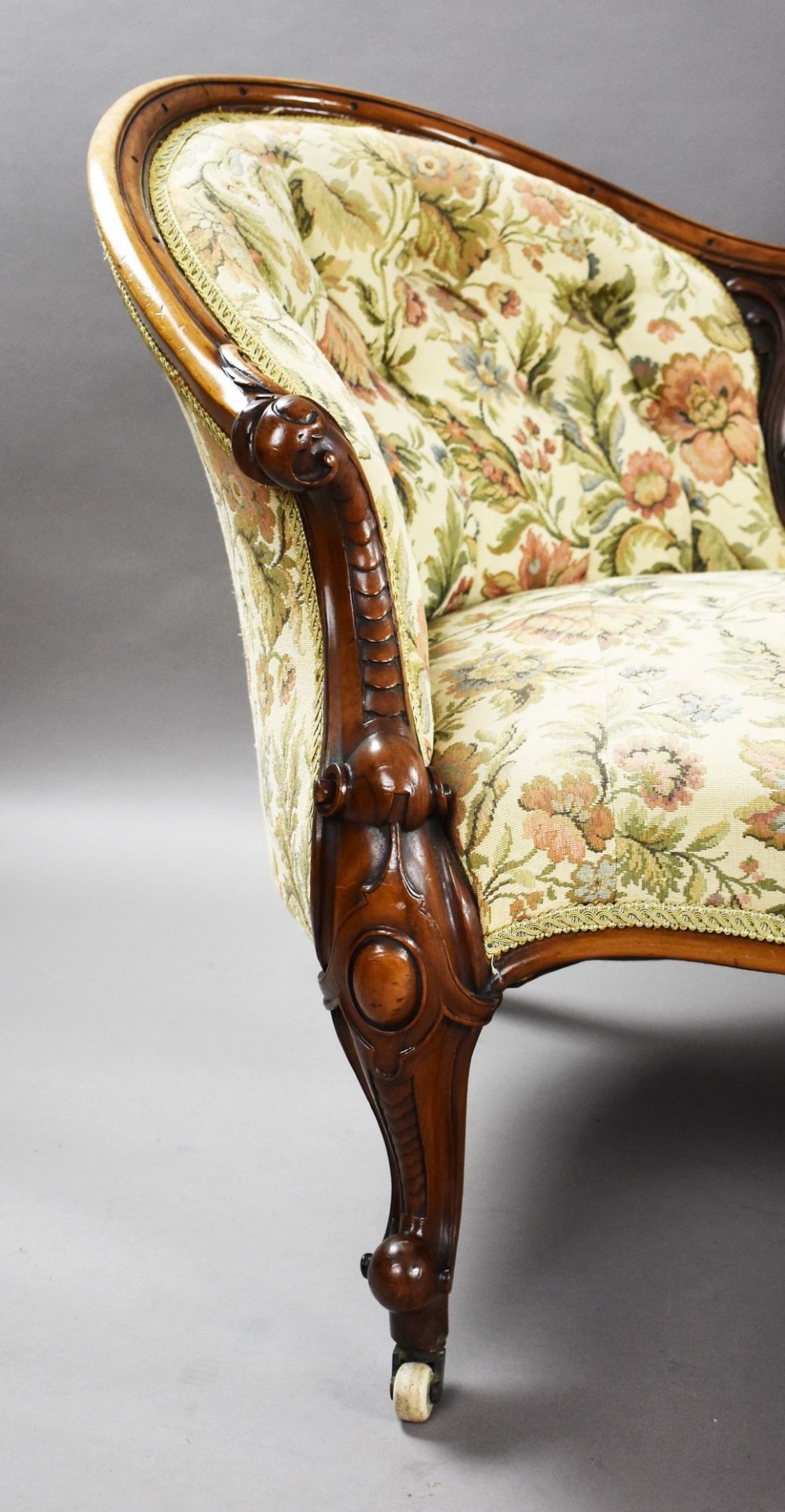 Victorian Walnut Carved Sofa/Chaise View VI