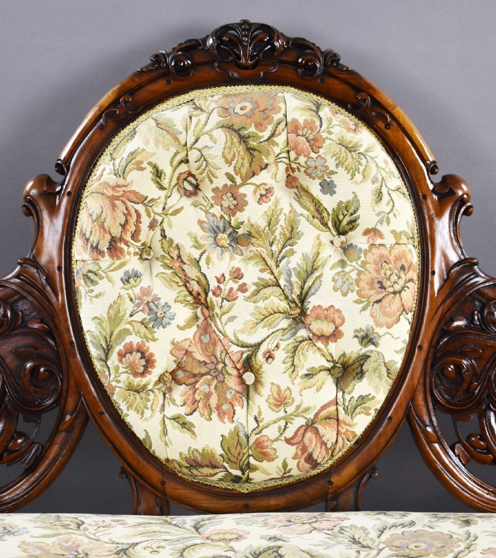 Victorian Walnut Carved Sofa/Chaise View X