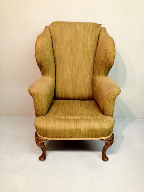walnut wing chair - CATEGORY: ANTIQUE CHAIRS - DATED 1890