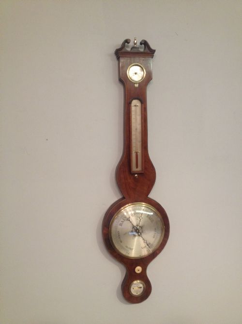 georgian mahogany cased wheel barometer - CATEGORY: ANTIQUE BAROMETERS - DATED 1800