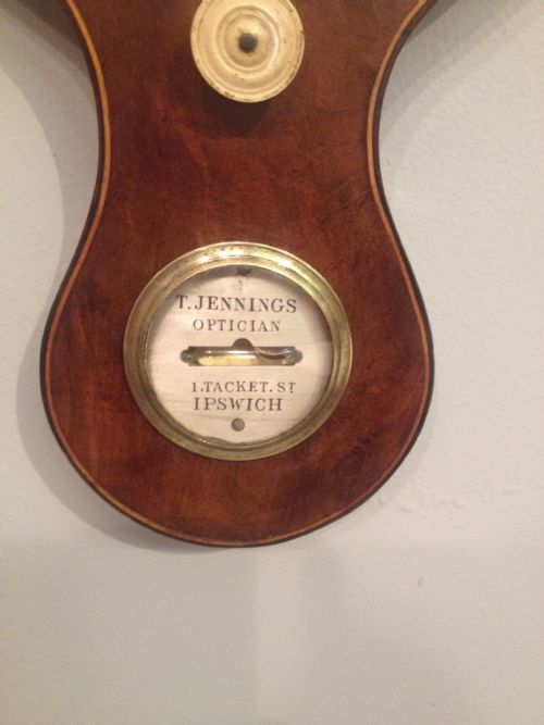 GEORGIAN MAHOGANY CASED WHEEL BAROMETER - ADDITIONAL PHOTO 1