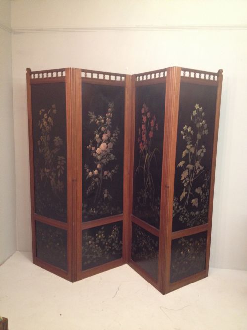 victorian four fold screen - CATEGORY: ANTIQUE MISCELLANEOUS - DATED 1880