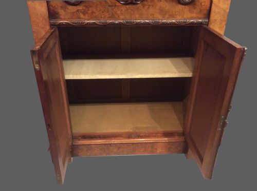 VICTORIAN BURR WALNUT CABINET - ADDITIONAL PHOTO 5