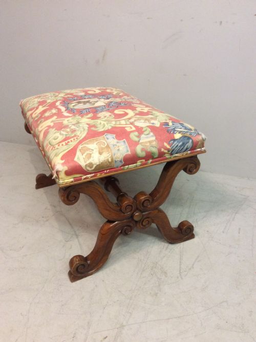 william iv walnut stool - CATEGORY: ANTIQUE STOOLS - DATED REGENCY
