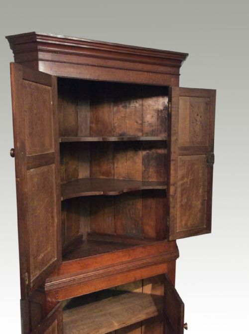 GEO III OAK DOUBLE CORNER CUPBOARD - ADDITIONAL PHOTO 2