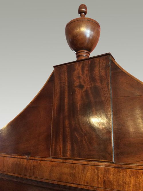 ANTIQUE MAHOGANY BOW FRONT TALLBOY - ADDITIONAL PHOTO 3