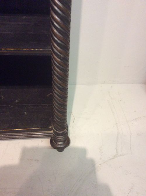 REGENCY BLACK AND GILT PAINTED OPEN BOOKCASE - ADDITIONAL PHOTO 2