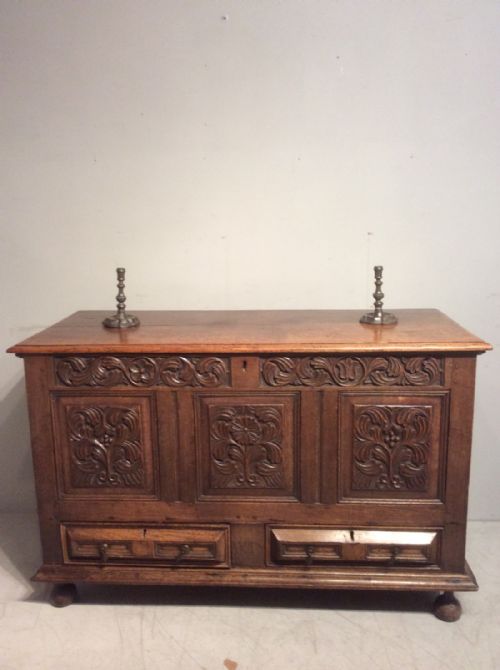 antique oak mule chest - CATEGORY: ANTIQUE CHESTS - DATED 18TH CENTURY