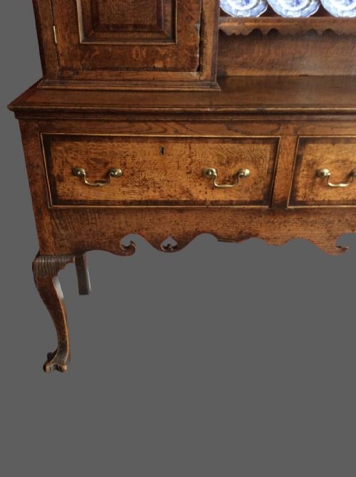 ANTIQUE CABRIOLE LEG DRESSER AND SHELVES - ADDITIONAL PHOTO 2