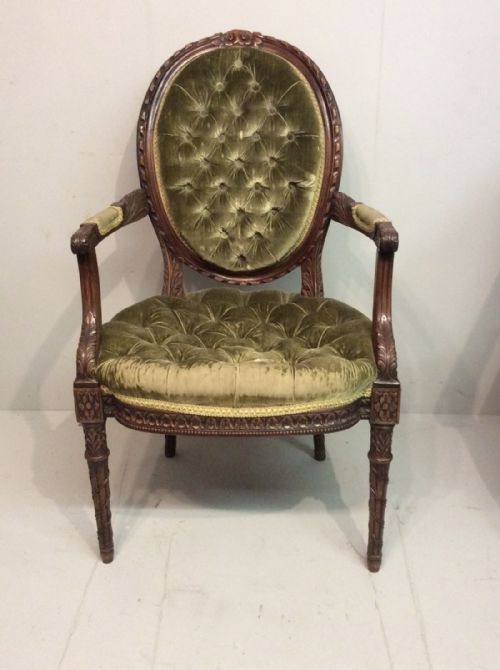 mahogany oval back armchair - CATEGORY: ANTIQUE CHAIRS - DATED 19TH CENTURY