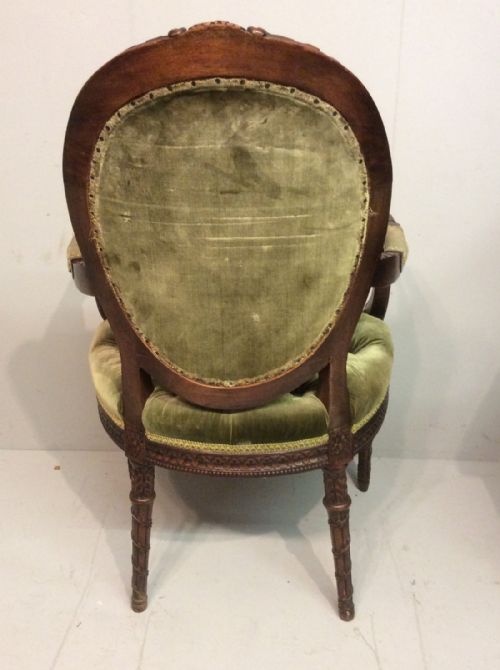 MAHOGANY OVAL BACK ARMCHAIR - ADDITIONAL PHOTO 3