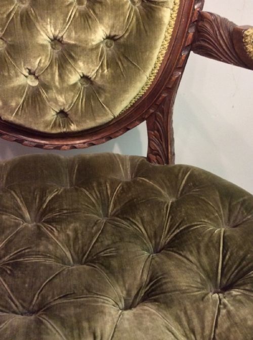 MAHOGANY OVAL BACK ARMCHAIR - ADDITIONAL PHOTO 4