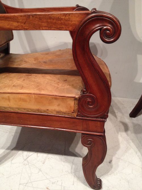 PAIR OF 19TH CENTURY MAHOGANY LIBRARY CHAIRS - ADDITIONAL PHOTO 2