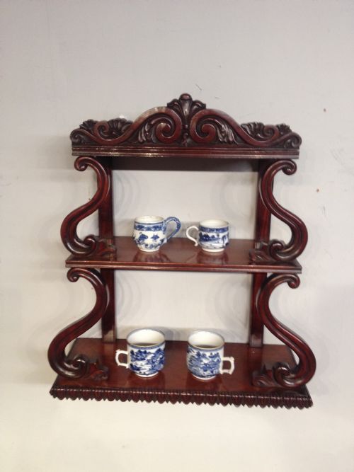 regency mahogany hanging shelves - CATEGORY: ANTIQUE FURNITURE - DATED REGENCY