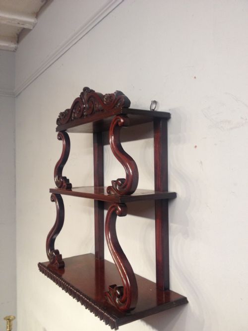 REGENCY MAHOGANY HANGING SHELVES - ADDITIONAL PHOTO 1