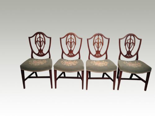 set of four hepplewhite mahogany chairs - CATEGORY: ANTIQUE CHAIRS - DATED 18TH CENTURY