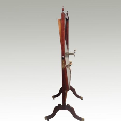REGENCY MAHOGANY CHEVAL MIRROR - ADDITIONAL PHOTO 1