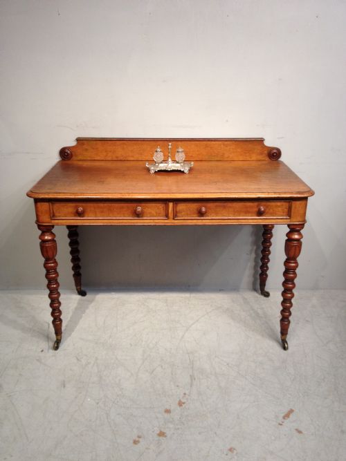 antique oak writing table by t seddon - CATEGORY: ANTIQUE TABLES - DATED 19TH CENTURY
