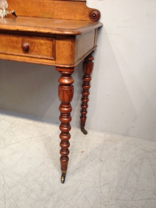 ANTIQUE OAK WRITING TABLE BY T SEDDON - ADDITIONAL PHOTO 2