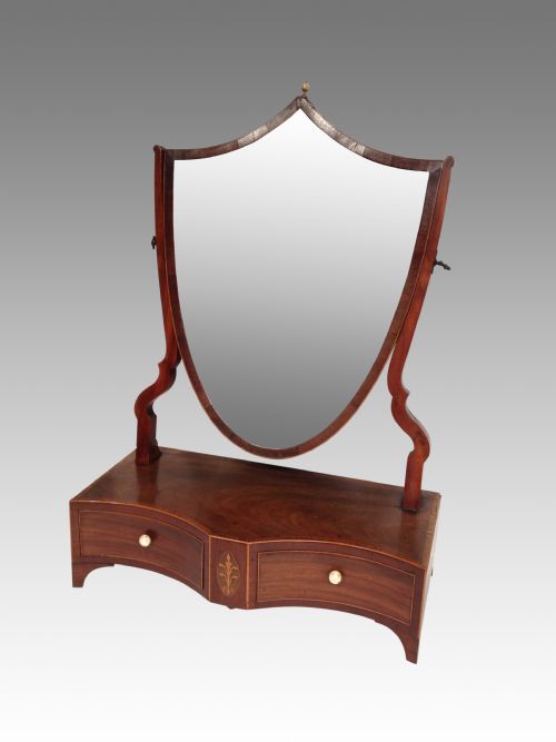 sheraton mahogany dressing table mirror - CATEGORY: ANTIQUE MIRRORS - DATED GEORGIAN