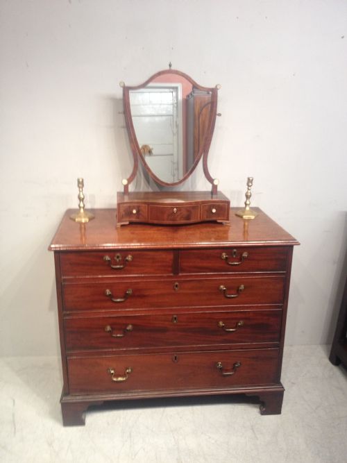 ANTIQUE GEORGIAN MAHOGANY CHEST OF DRAWERS - ADDITIONAL PHOTO 3