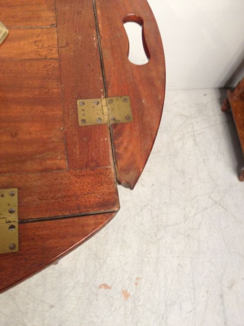 ANTIQUE GEORGIAN MAHOGANY BUTLER'S TRAY - ADDITIONAL PHOTO 2