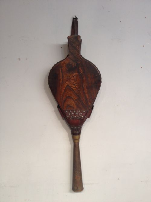 antique elm bellows - CATEGORY: ANTIQUE FIREPLACES - DATED 19TH CENTURY