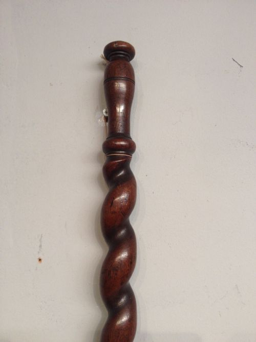 ANTIQUE WALNUT AND BRASS WARMING PAN - ADDITIONAL PHOTO 1