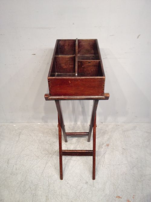 antique mahogany cutlery box on stand - CATEGORY: ANTIQUE BOXES - DATED 19TH CENTURY