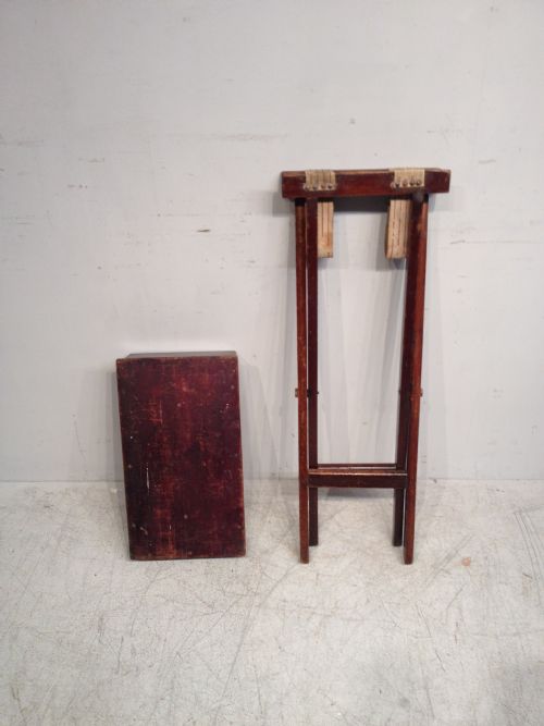 ANTIQUE MAHOGANY CUTLERY BOX ON STAND - ADDITIONAL PHOTO 1