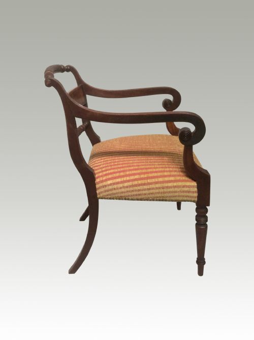 ANTIQUE REGENCY MAHOGANY WRITING CHAIR - ADDITIONAL PHOTO 1