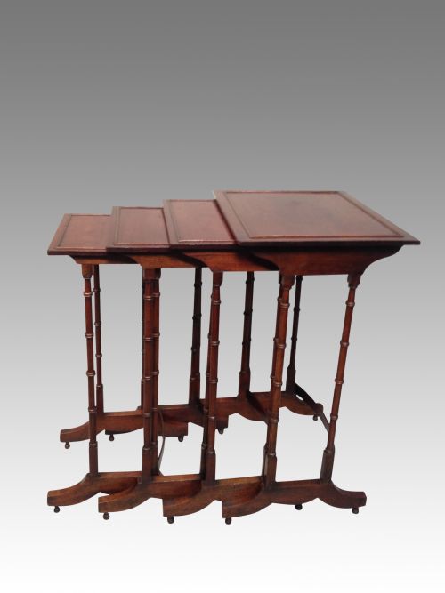 ANTIQUE GEORGIAN MAHOGANY NEST OF FOUR TABLES - ADDITIONAL PHOTO 1